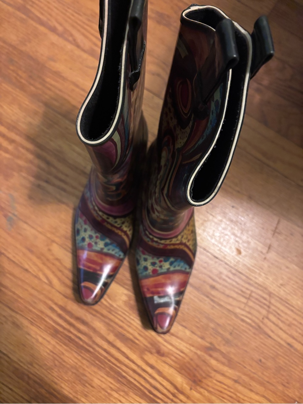 Women's Multicolor Patterned Knee-High Rain Boots